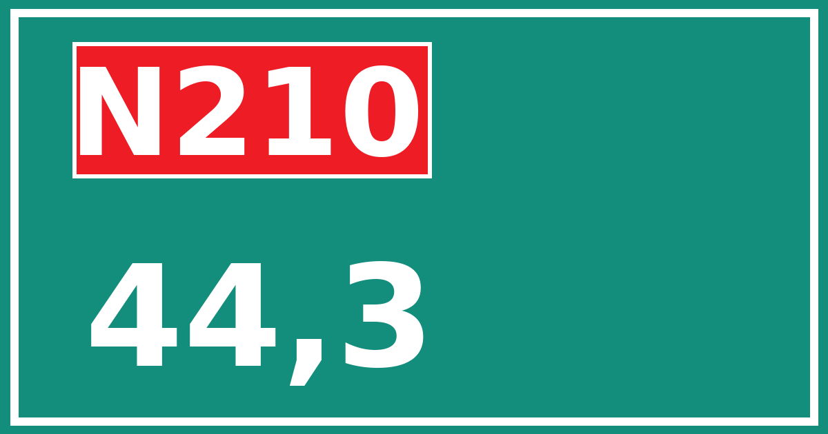 Hectometerbord N210 44,3