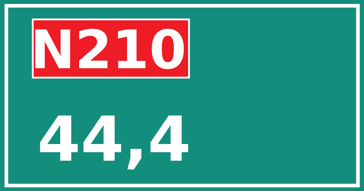 Hectometerbord N210 44,4