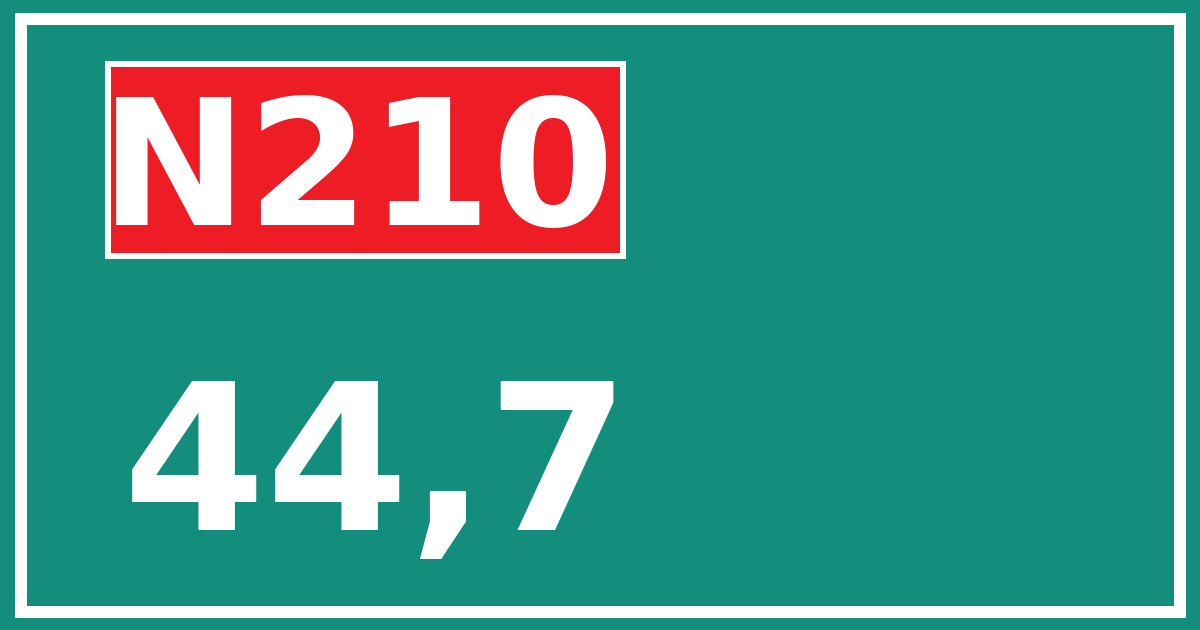 Hectometerbord N210 44,7