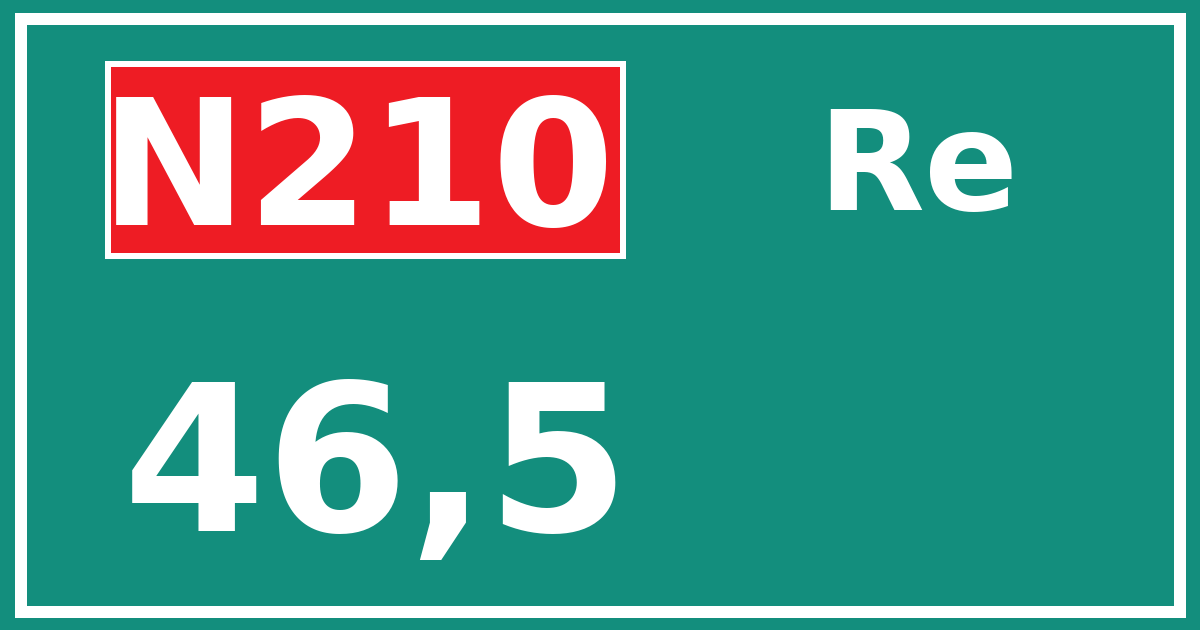 Hectometerbord N210 46,5 zijde Re