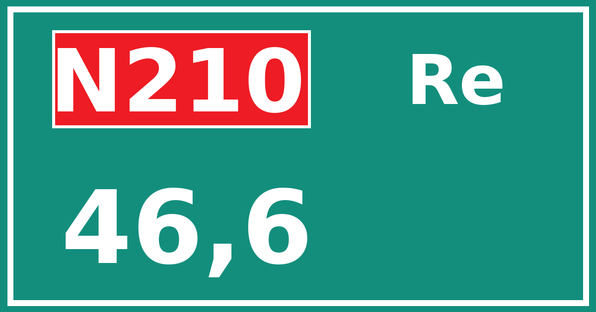 Hectometerbord N210 46,6 zijde Re