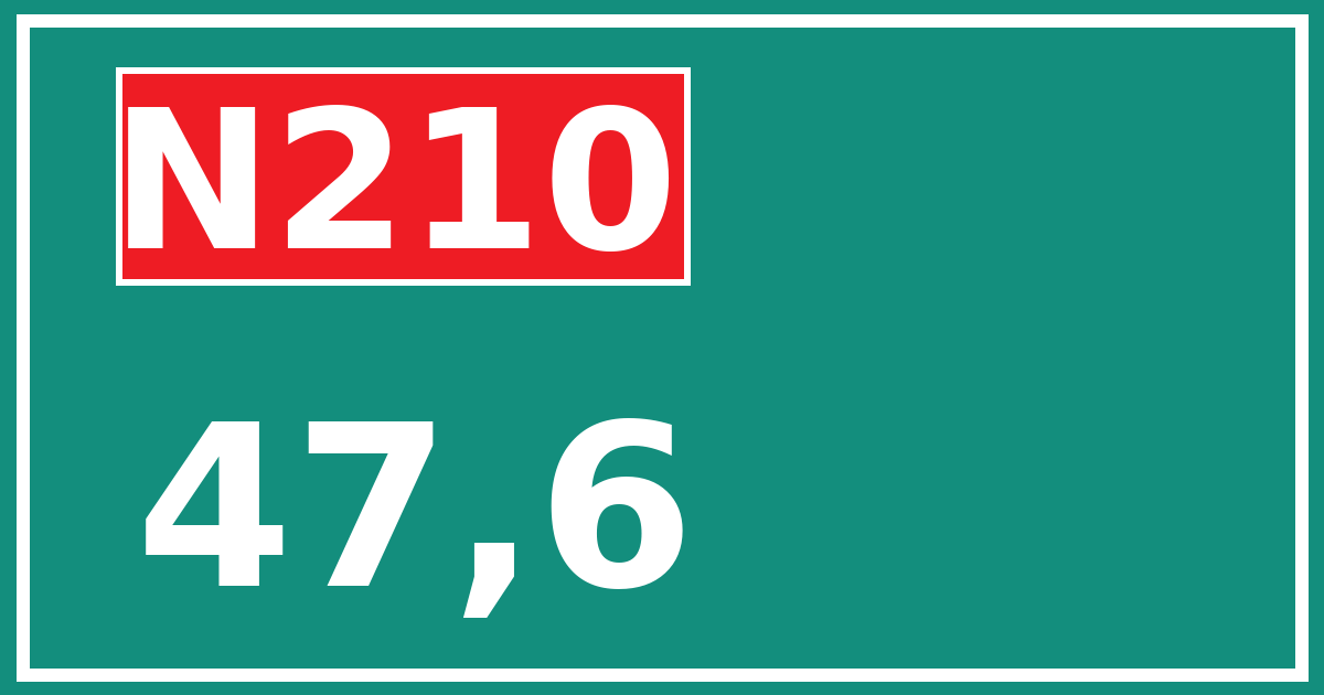 Hectometerbord N210 47,6