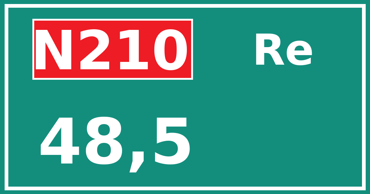 Hectometerbord N210 48,5 zijde Re