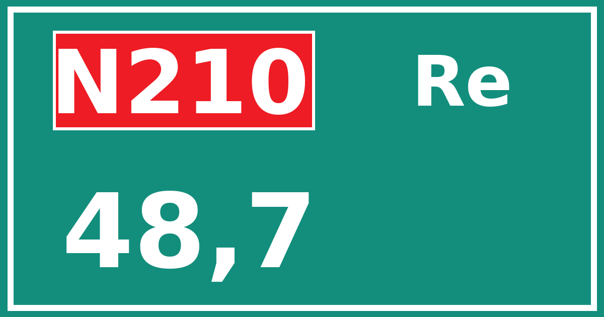 Hectometerbord N210 48,7 zijde Re