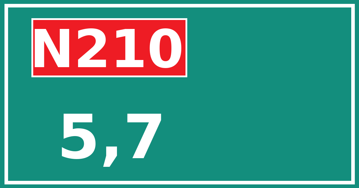 Hectometerbord N210 5,7