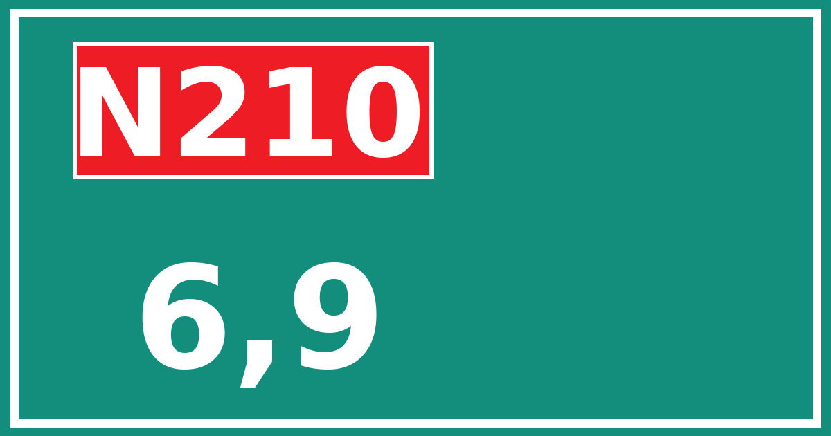 Hectometerbord N210 6,9