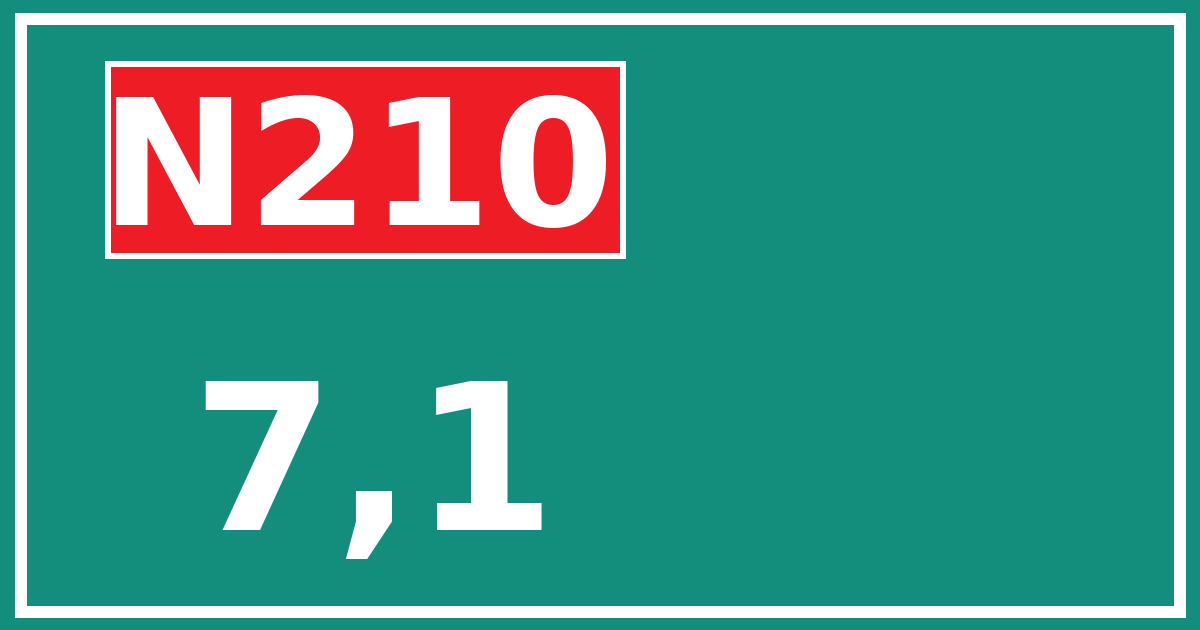 Hectometerbord N210 7,1