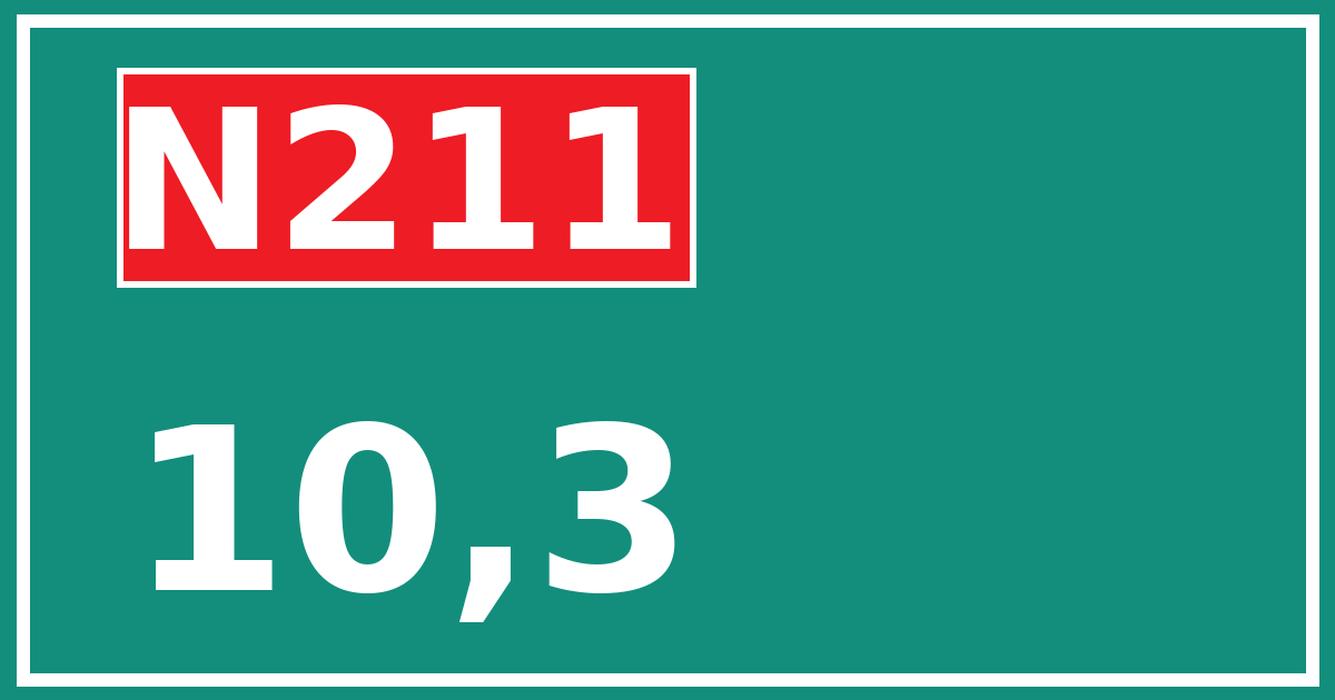 Hectometerbord N211 10,3