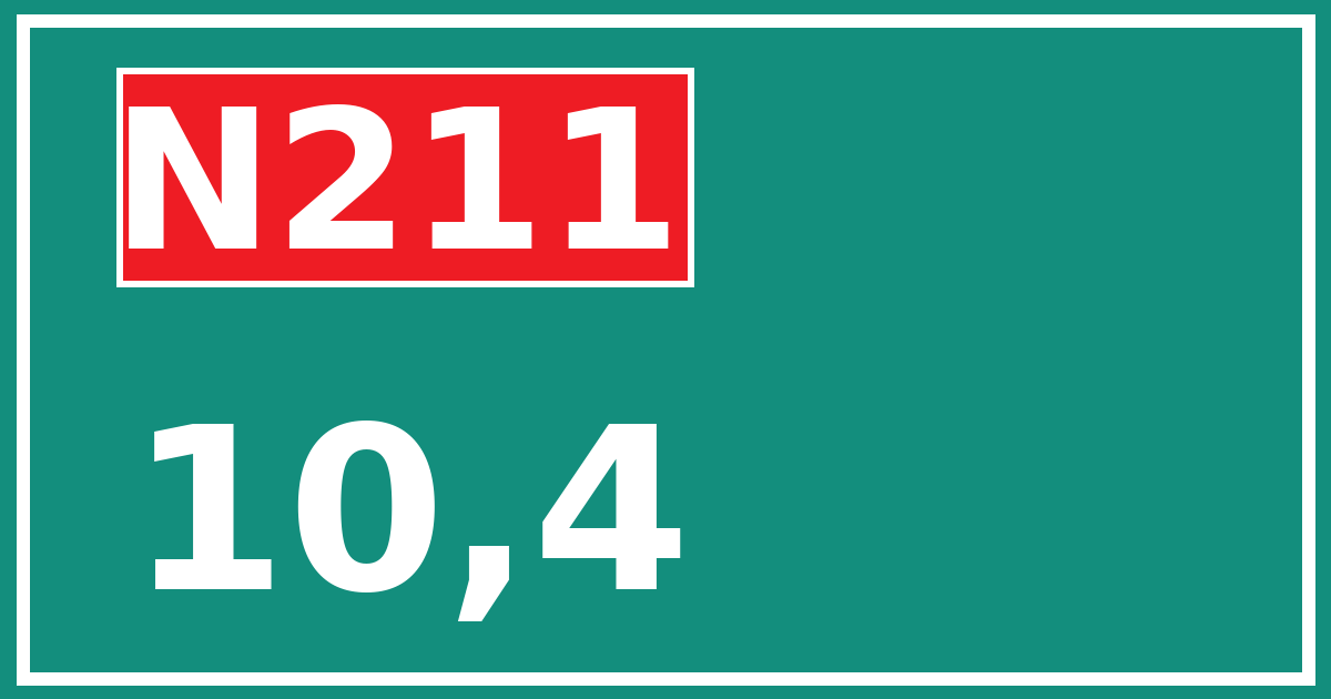 Hectometerbord N211 10,4