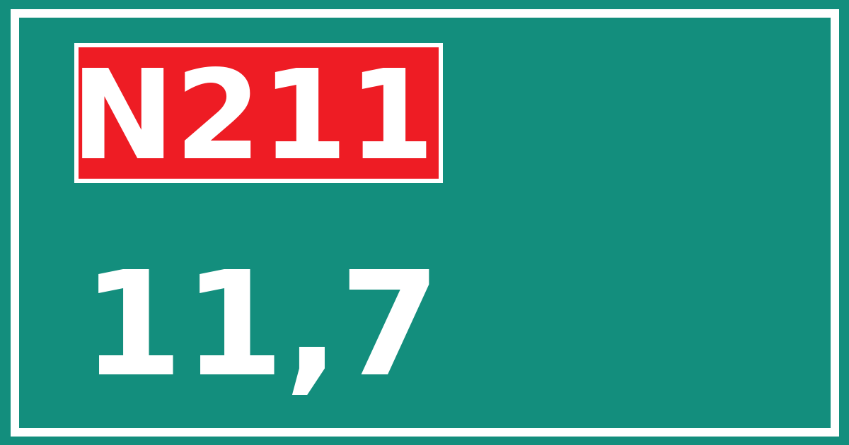 Hectometerbord N211 11,7