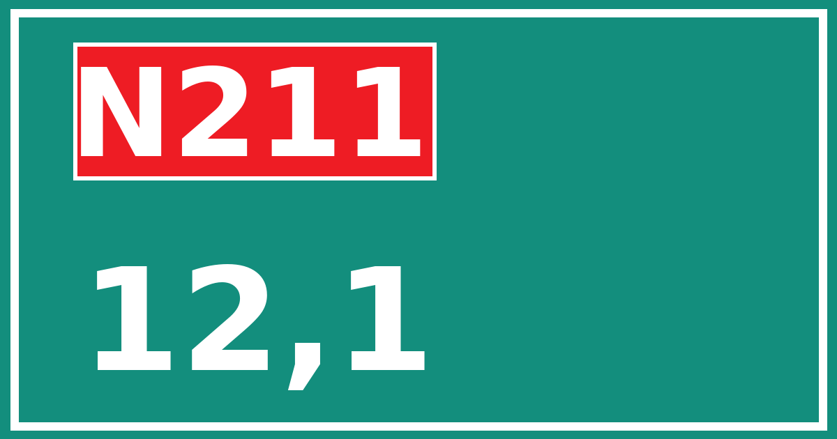 Hectometerbord N211 12,1
