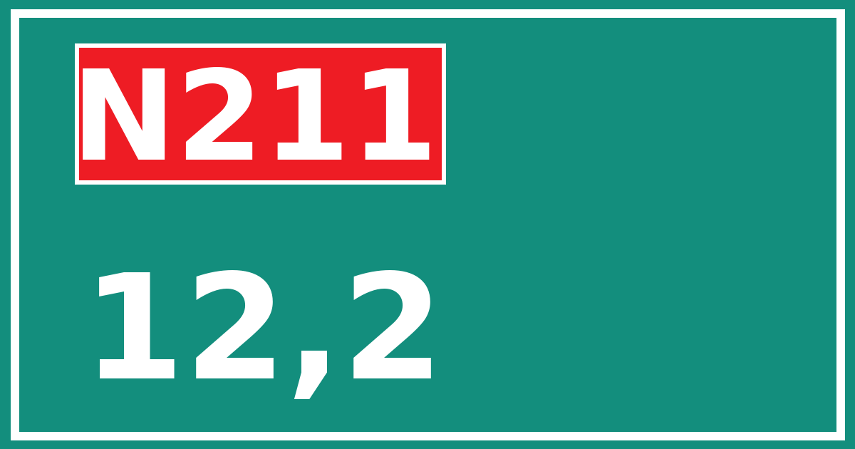 Hectometerbord N211 12,2