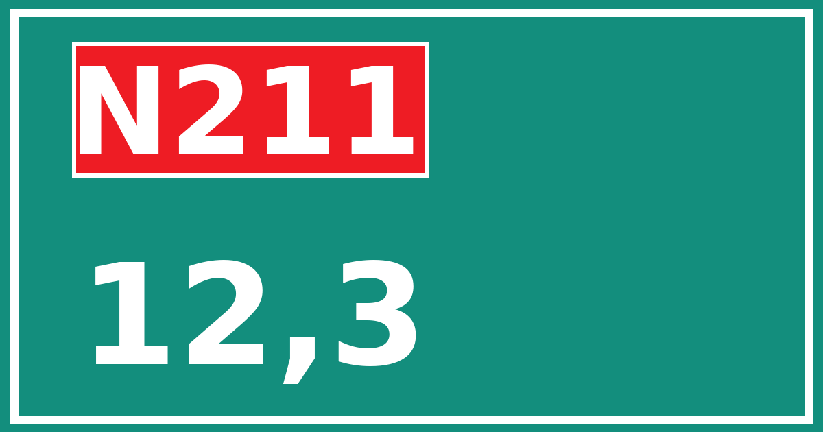Hectometerbord N211 12,3