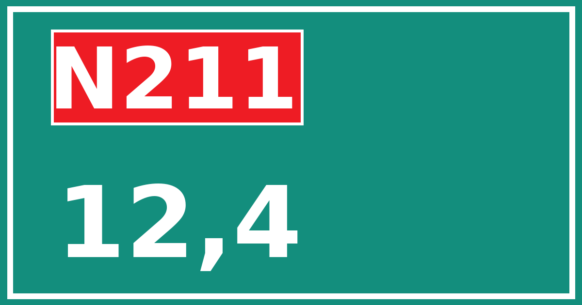 Hectometerbord N211 12,4