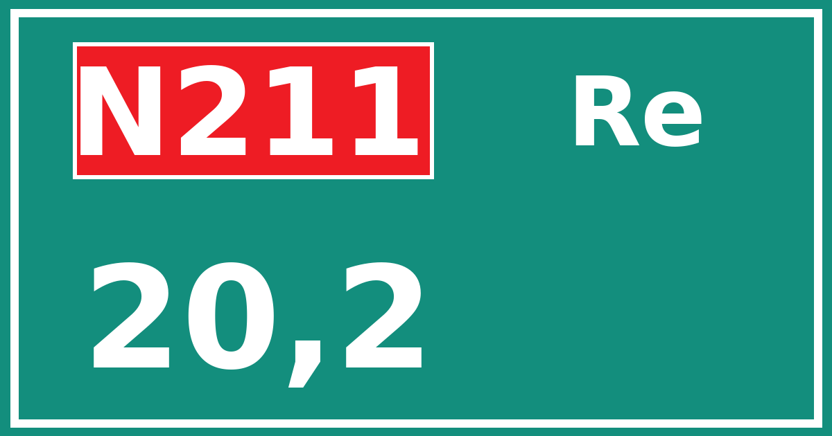 Hectometerbord N211 20,2 zijde Re