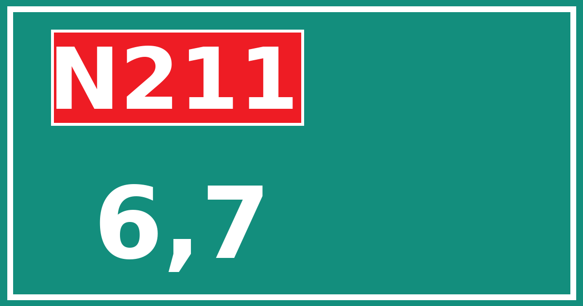Hectometerbord N211 6,7