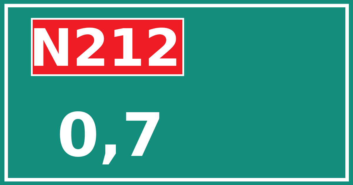 Hectometerbord N212 0,7