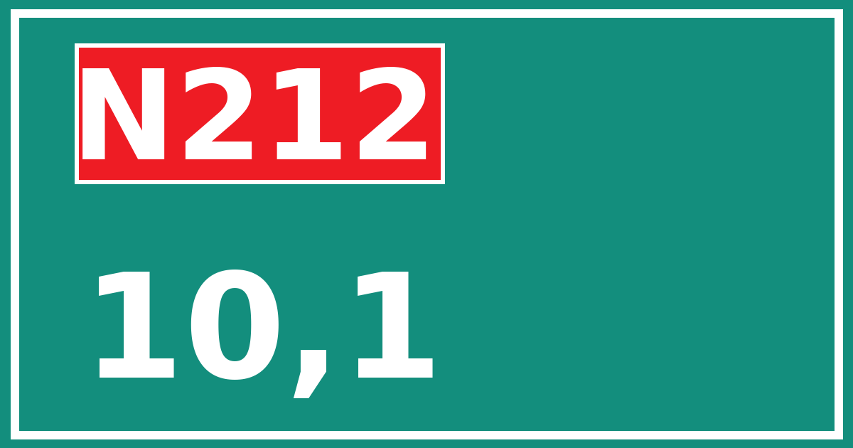 Hectometerbord N212 10,1