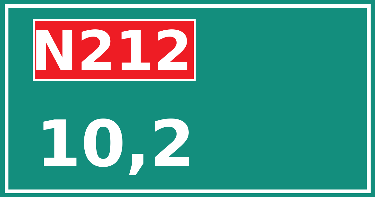 Hectometerbord N212 10,2