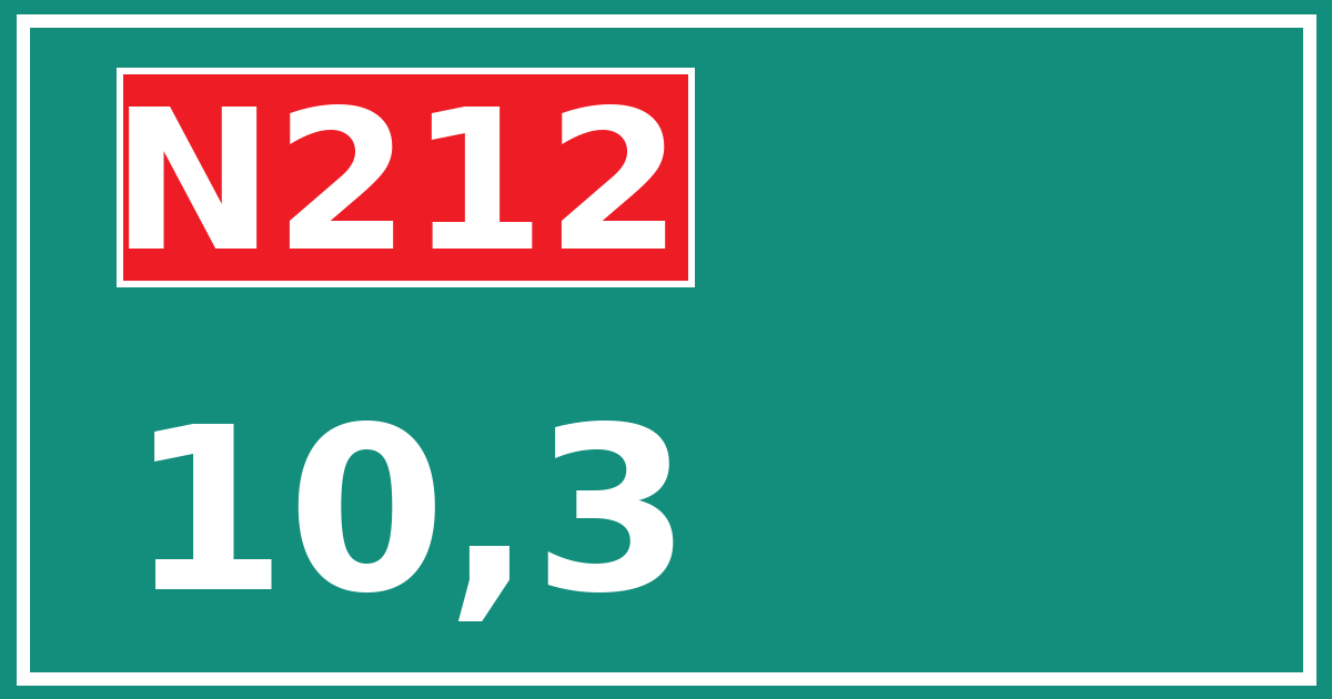 Hectometerbord N212 10,3
