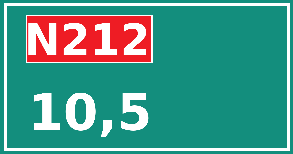 Hectometerbord N212 10,5