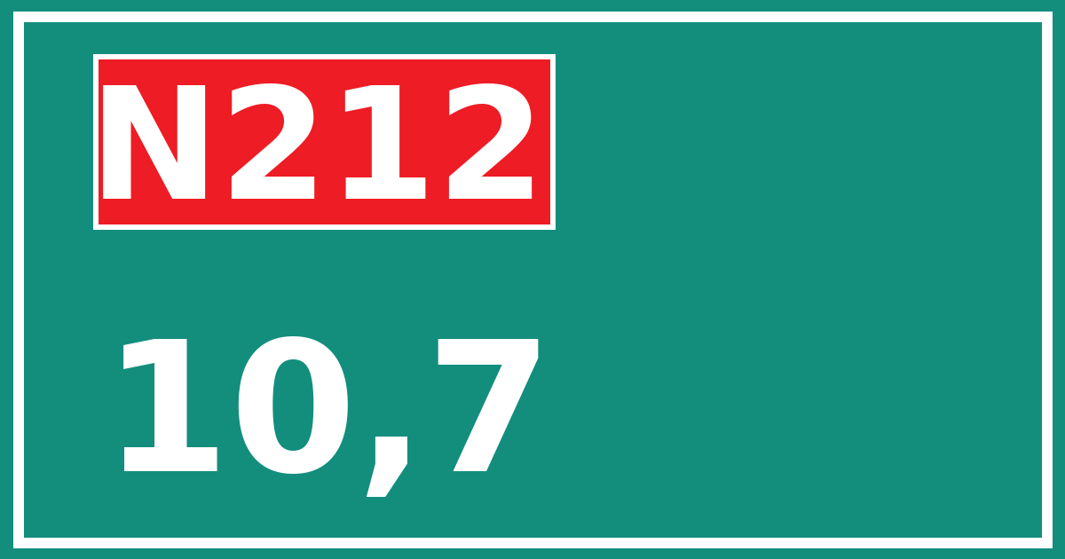 Hectometerbord N212 10,7