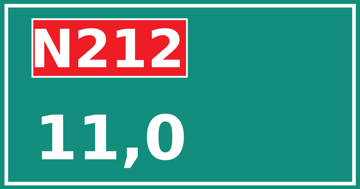Hectometerbord N212 11,0