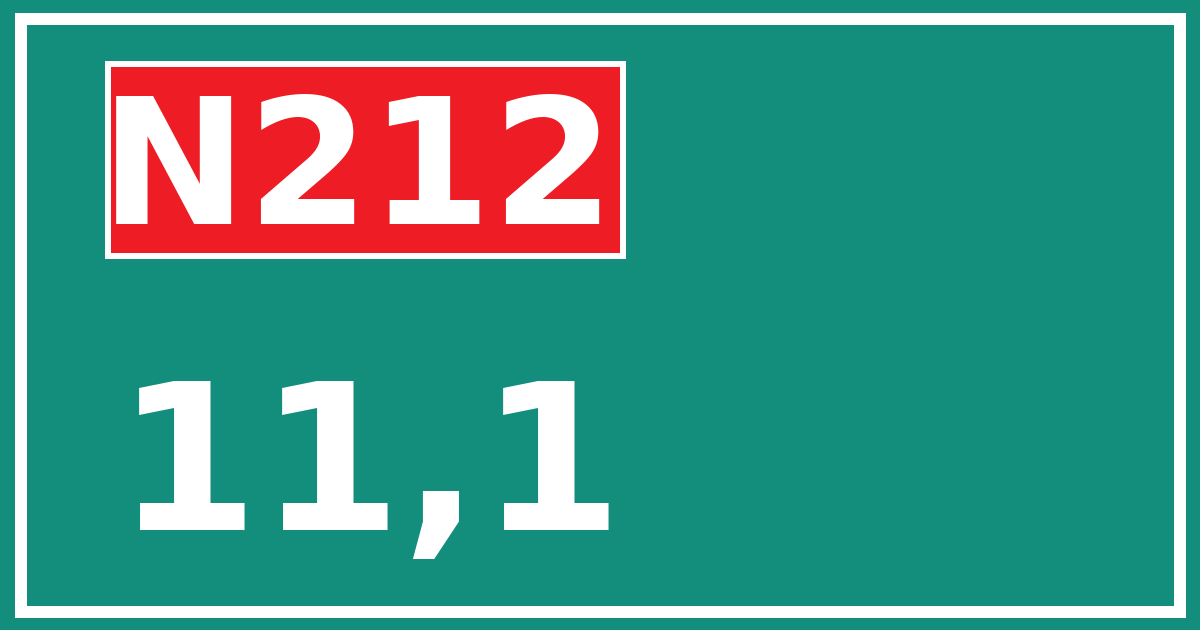 Hectometerbord N212 11,1