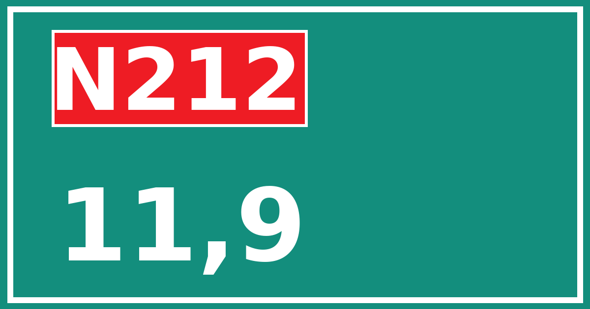 Hectometerbord N212 11,9