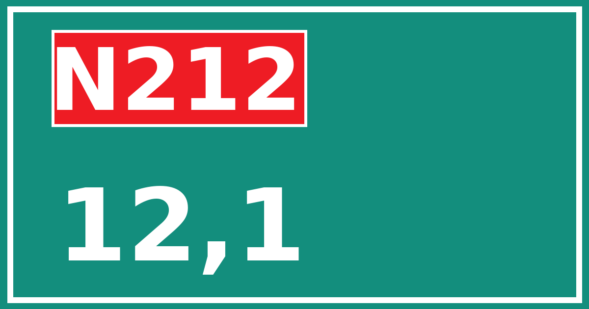 Hectometerbord N212 12,1