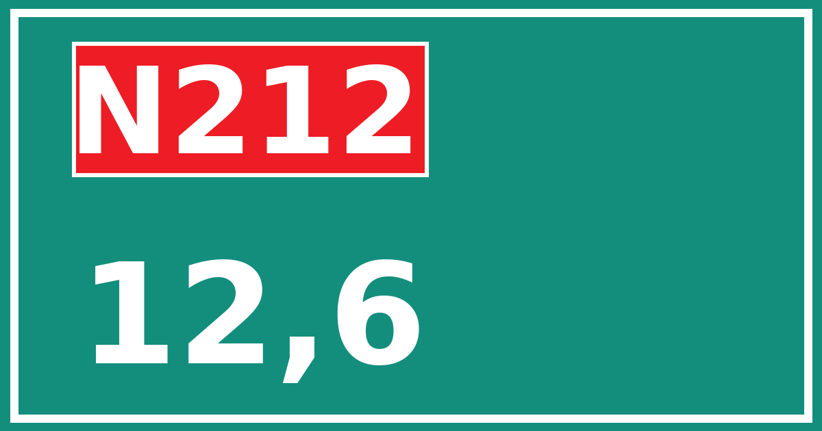 Hectometerbord N212 12,6