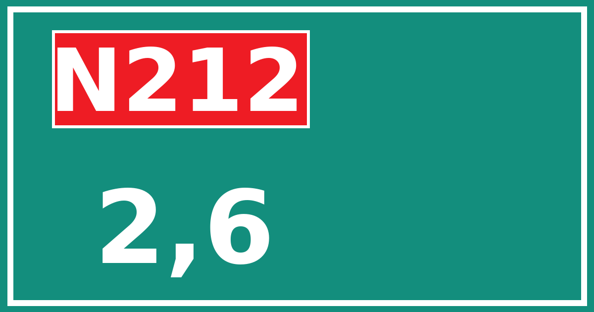 Hectometerbord N212 2,6