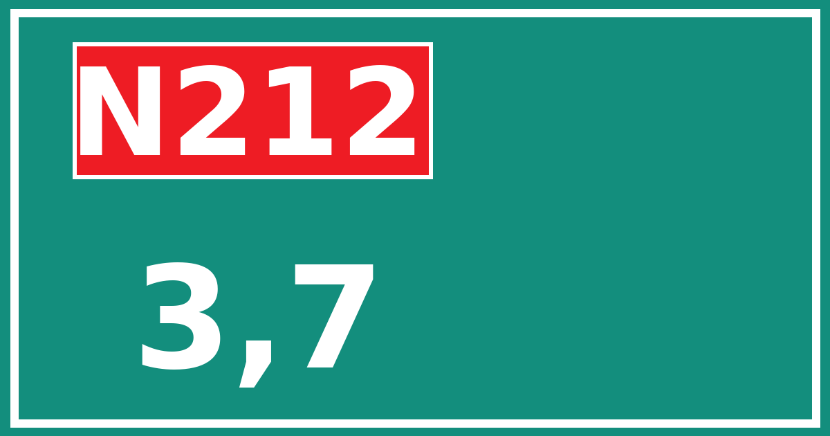 Hectometerbord N212 3,7