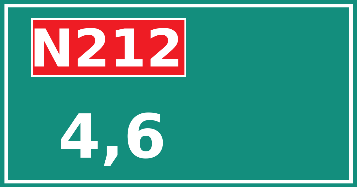 Hectometerbord N212 4,6