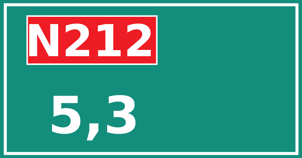 Hectometerbord N212 5,3