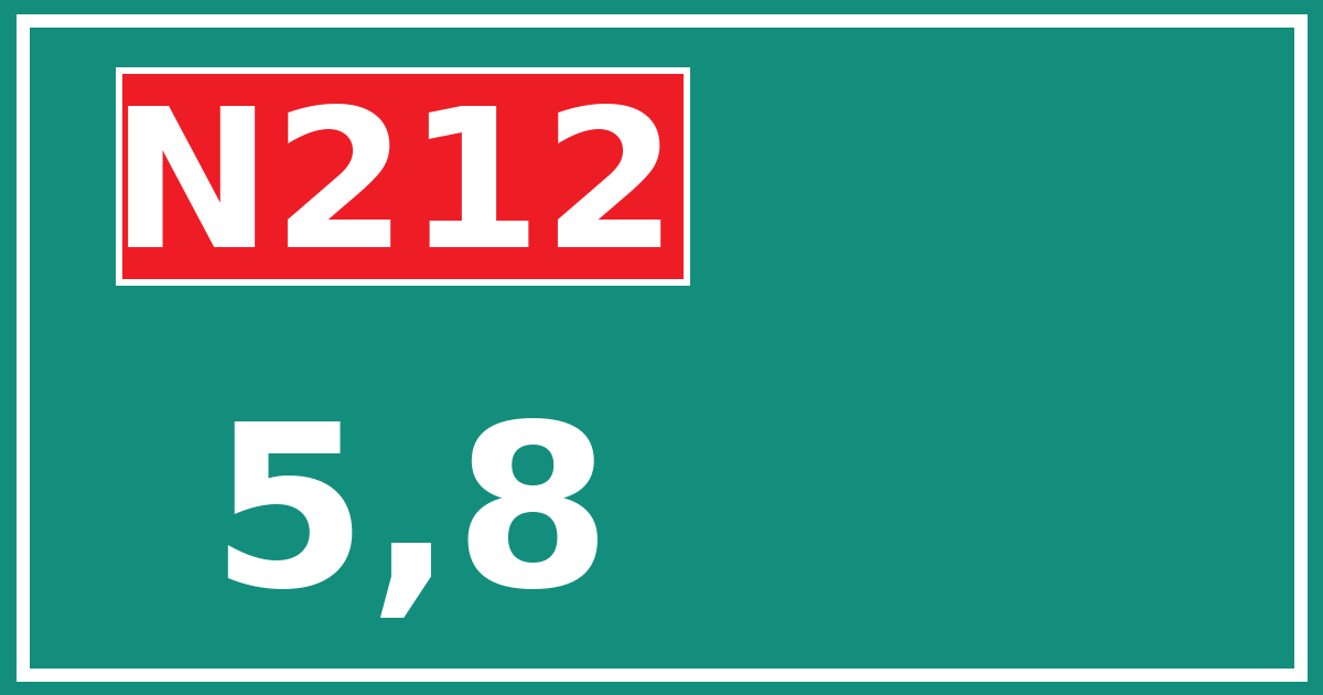Hectometerbord N212 5,8