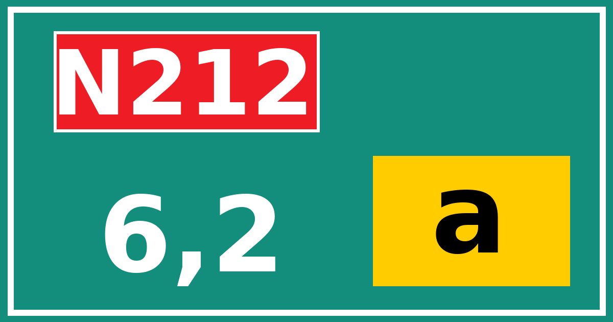 Hectometerbord N212 6,2 letter a