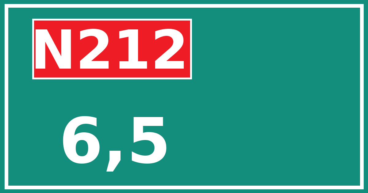 Hectometerbord N212 6,5