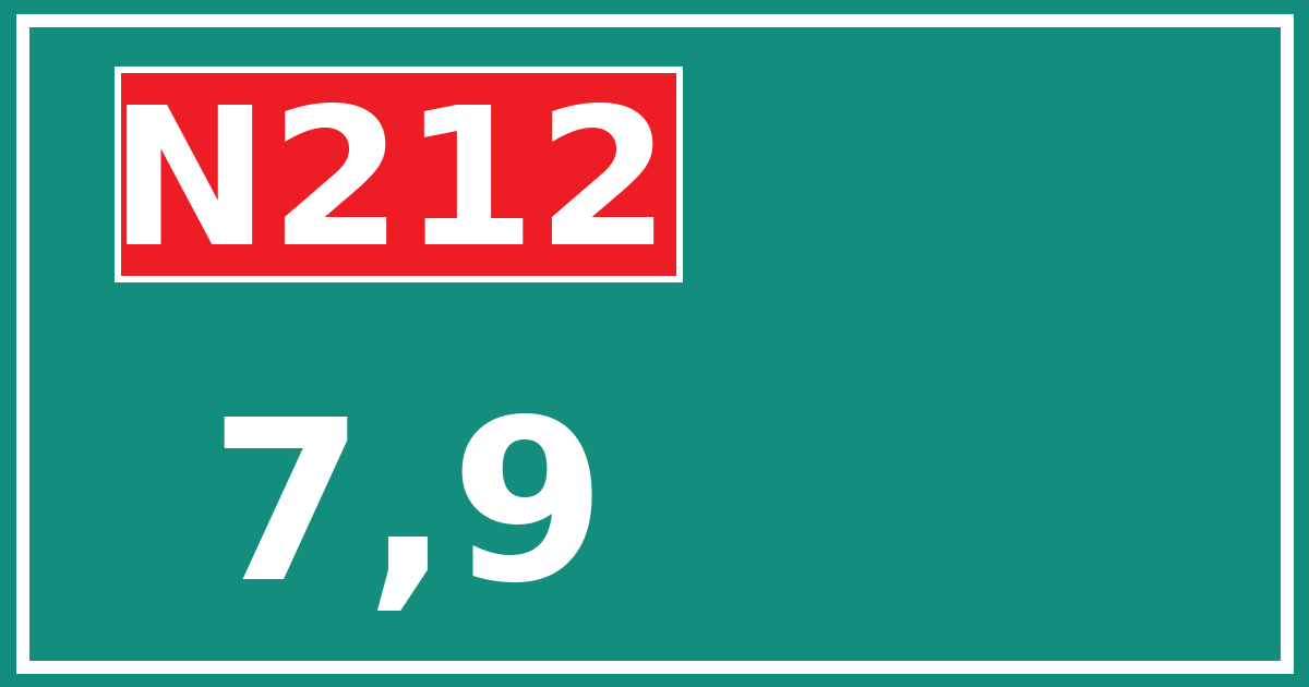 Hectometerbord N212 7,9