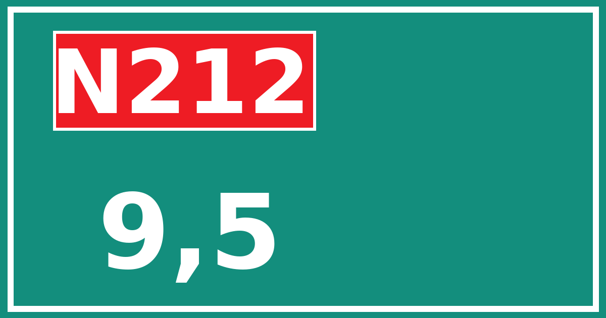 Hectometerbord N212 9,5