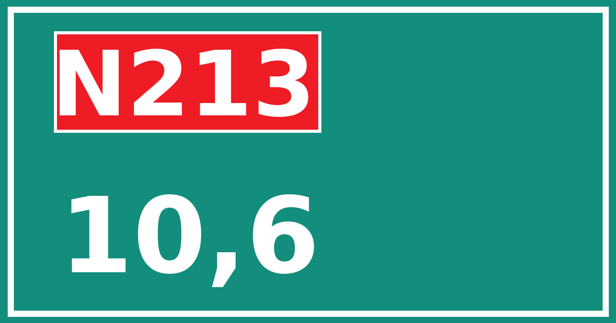 Hectometerbord N213 10,6