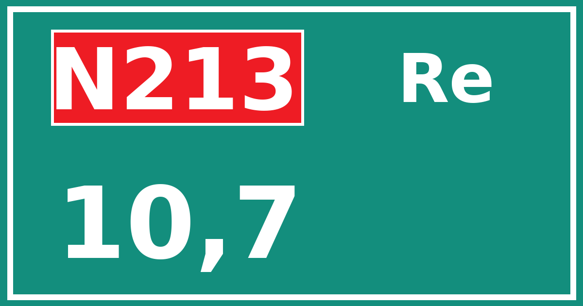 Hectometerbord N213 10,7 zijde Re