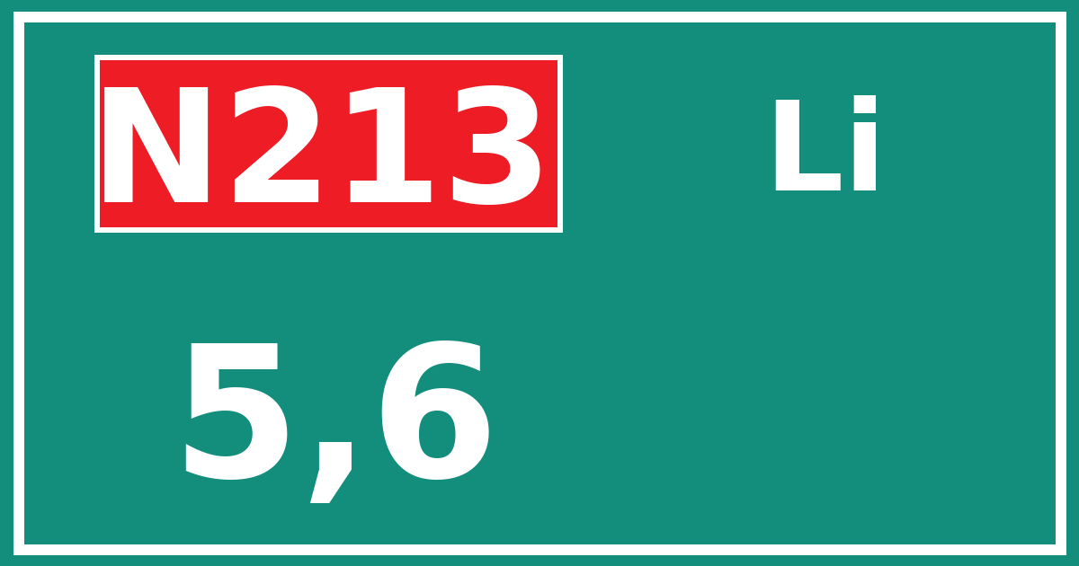 Hectometerbord N213 5,6 zijde Li