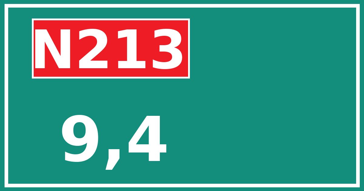 Hectometerbord N213 9,4