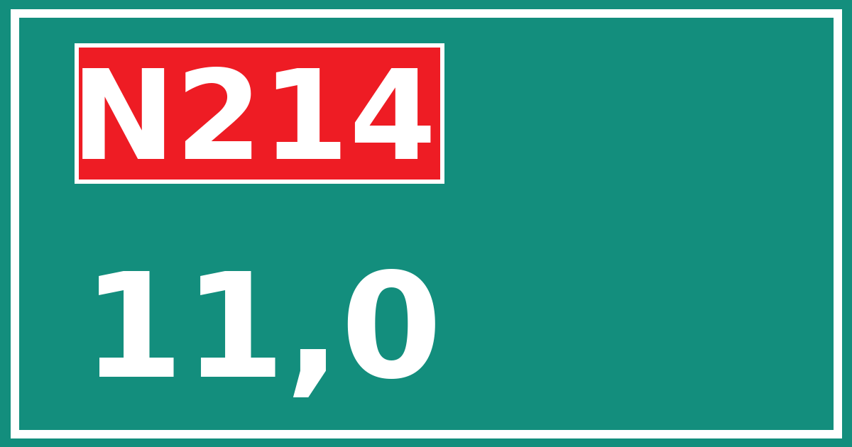 Hectometerbord N214 11,0