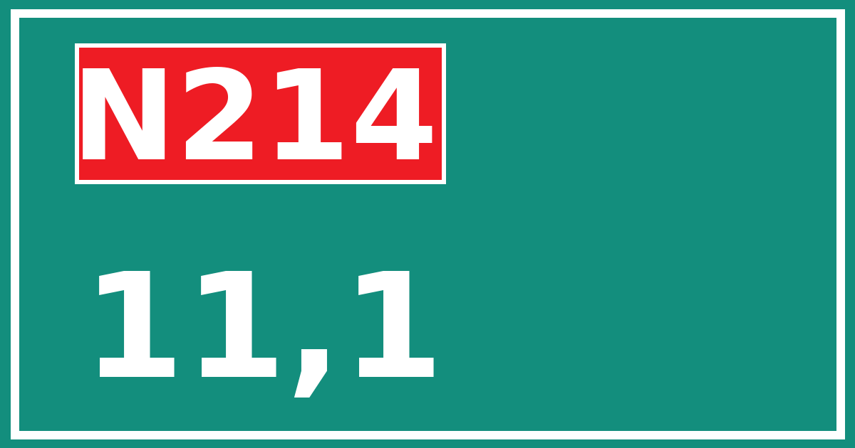 Hectometerbord N214 11,1