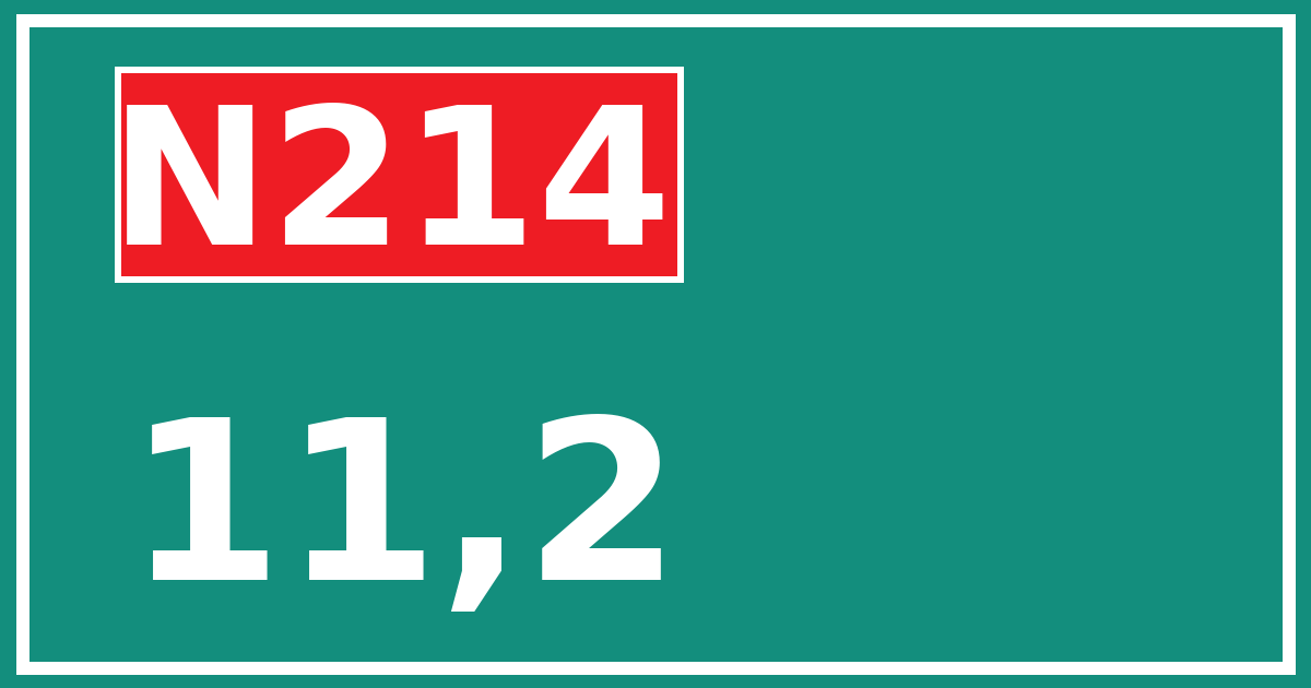 Hectometerbord N214 11,2