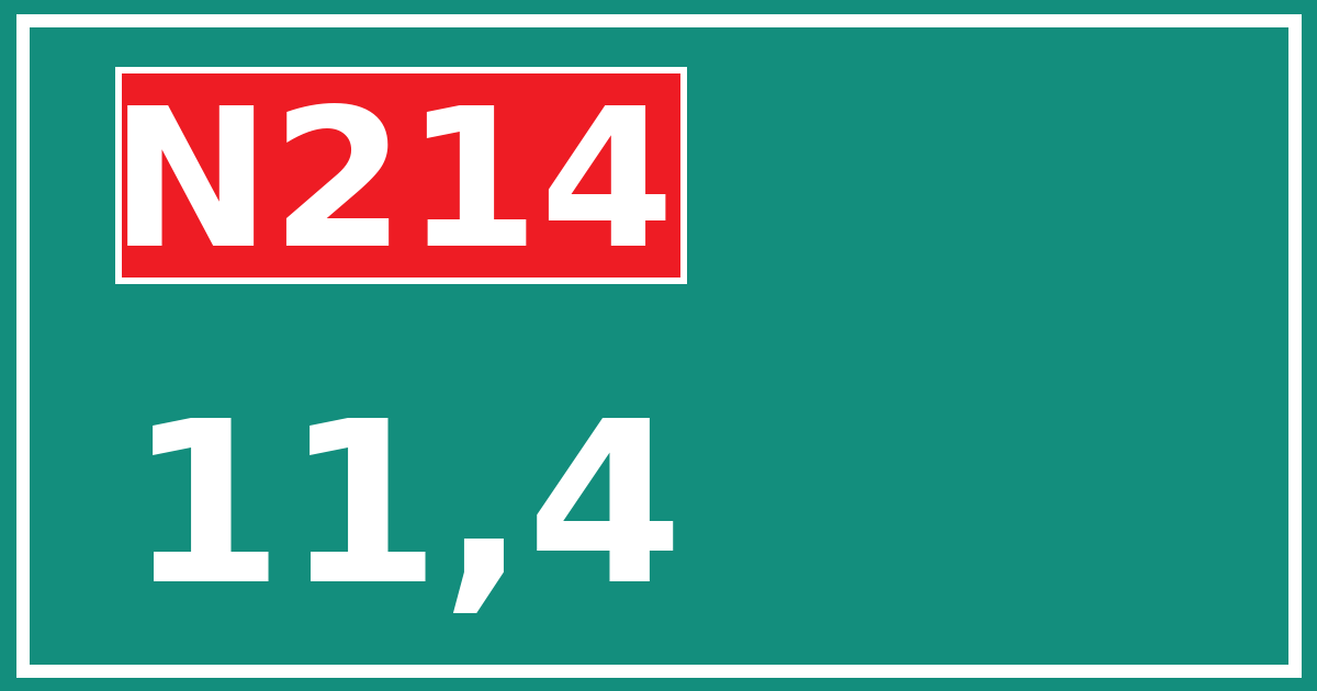 Hectometerbord N214 11,4