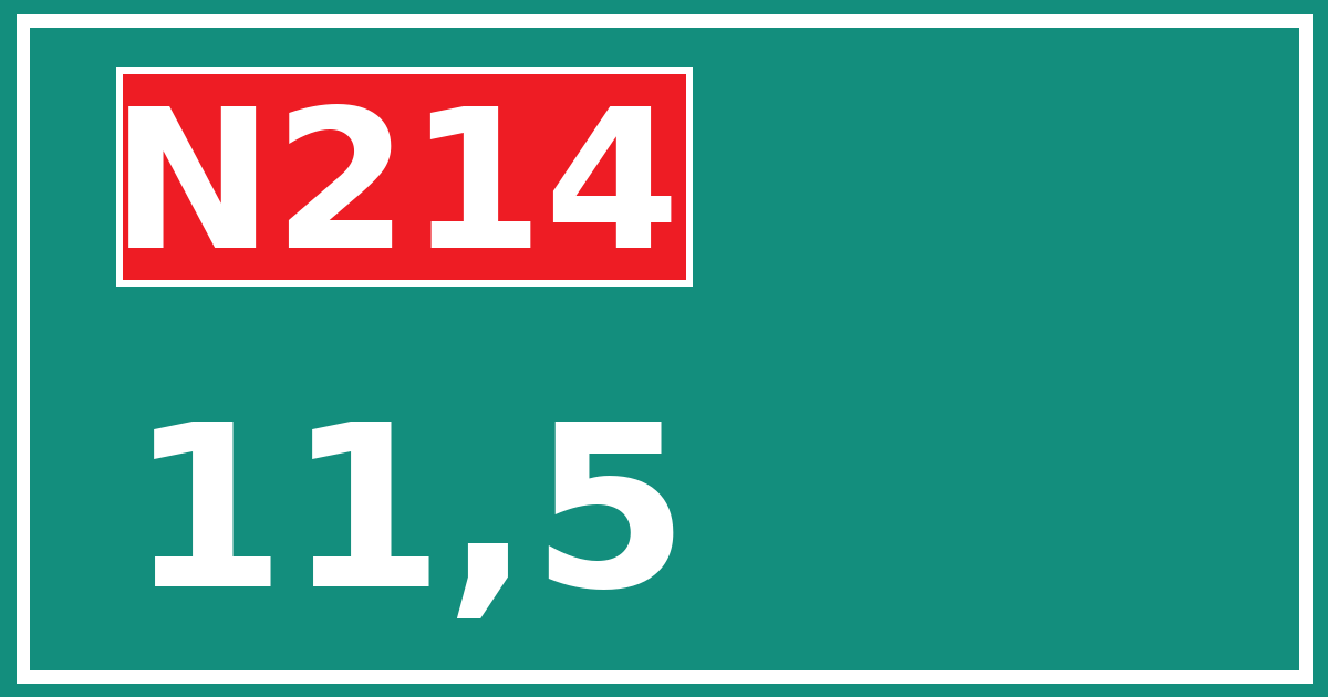 Hectometerbord N214 11,5