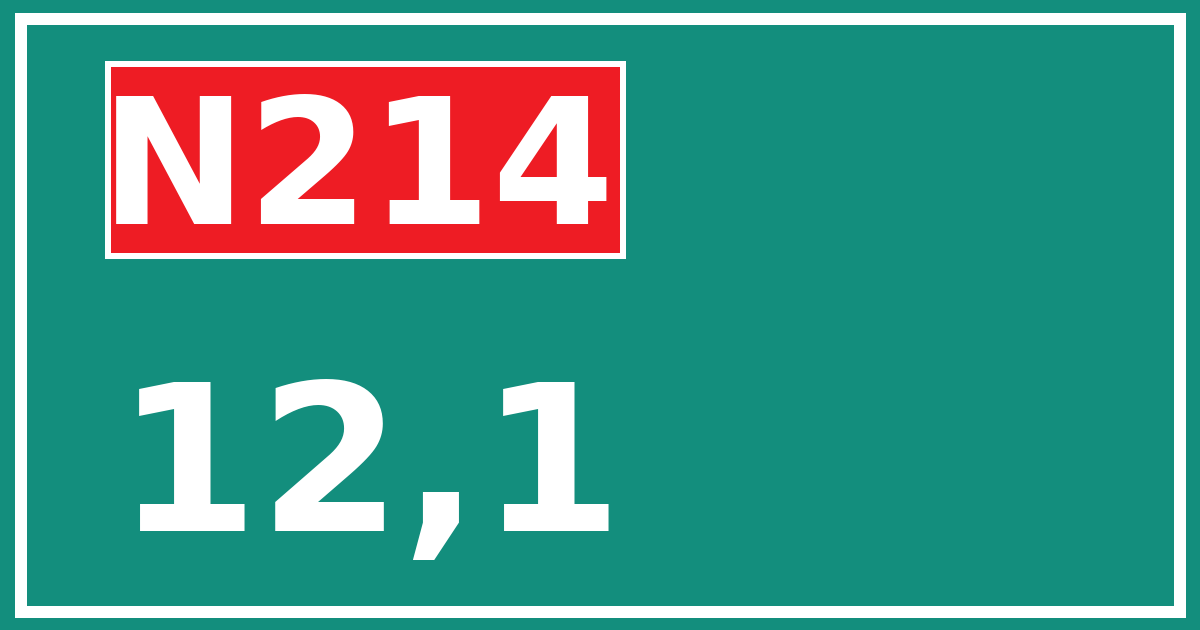 Hectometerbord N214 12,1
